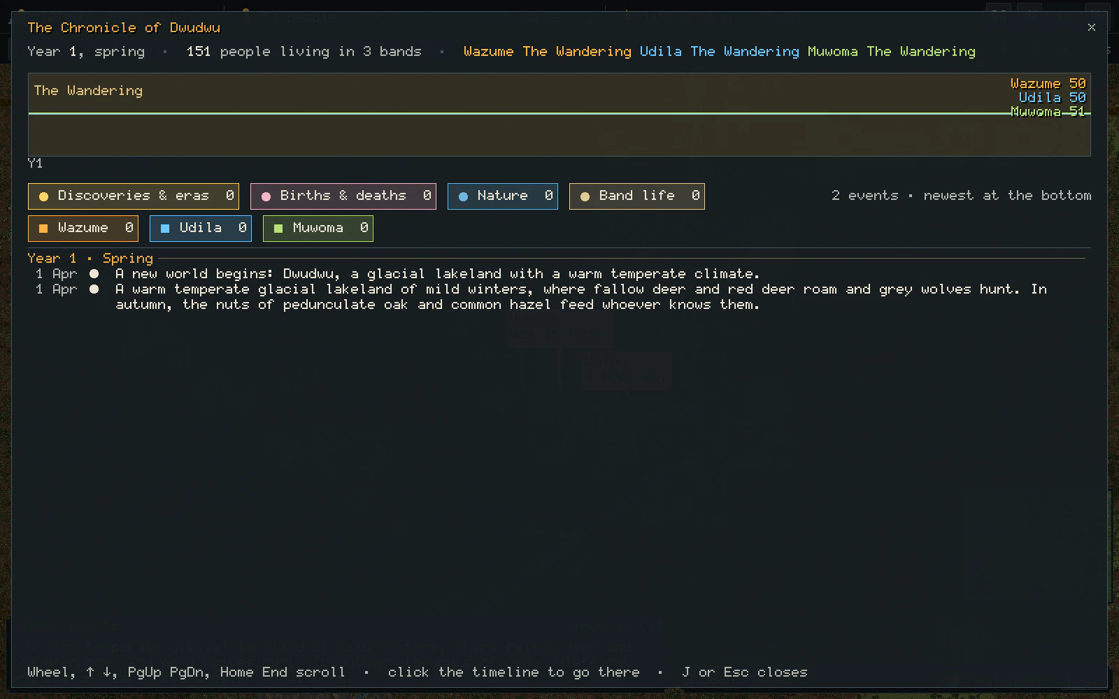 Kindling screenshot: chronicle