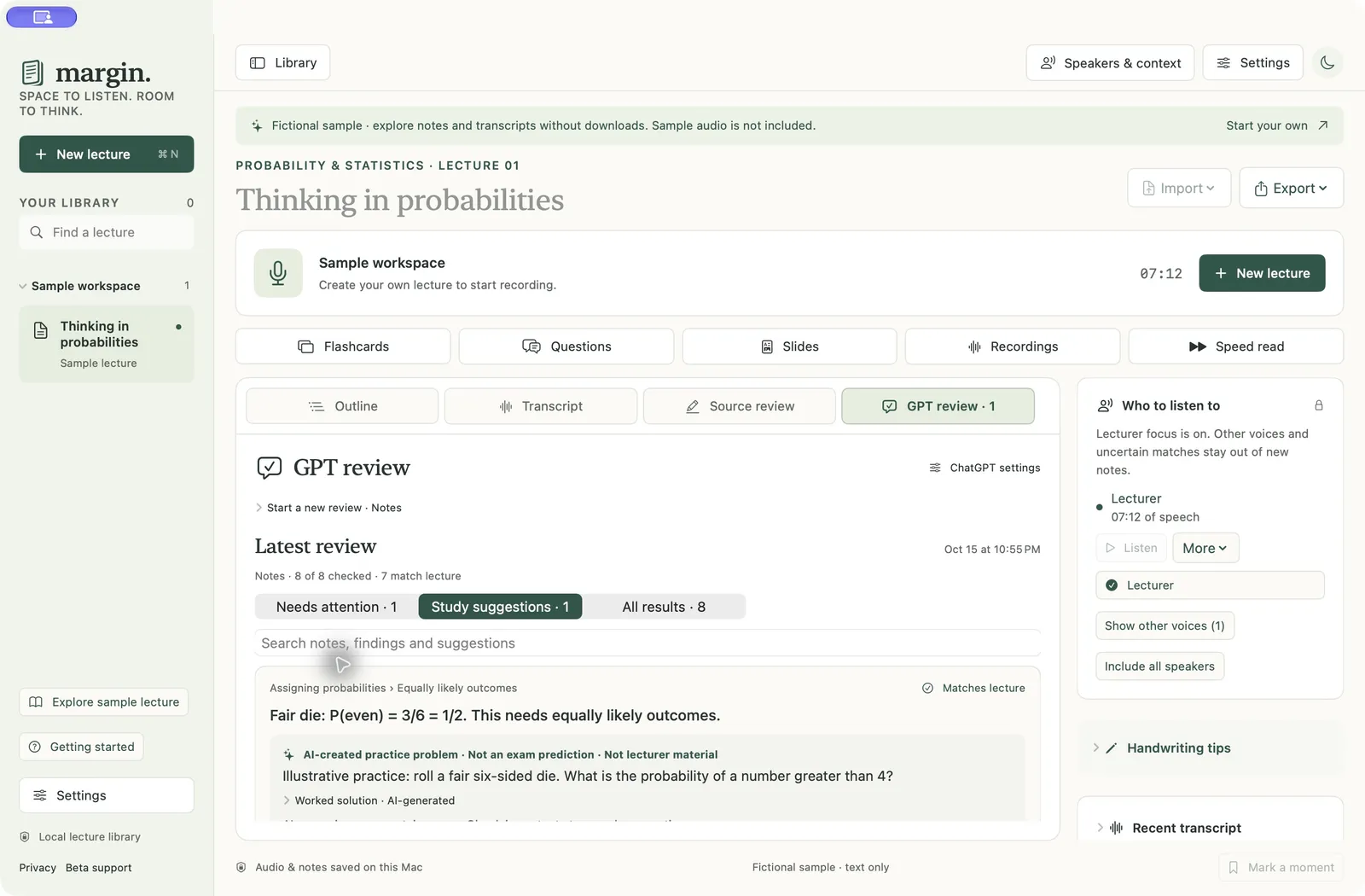 Margin screenshot: study review