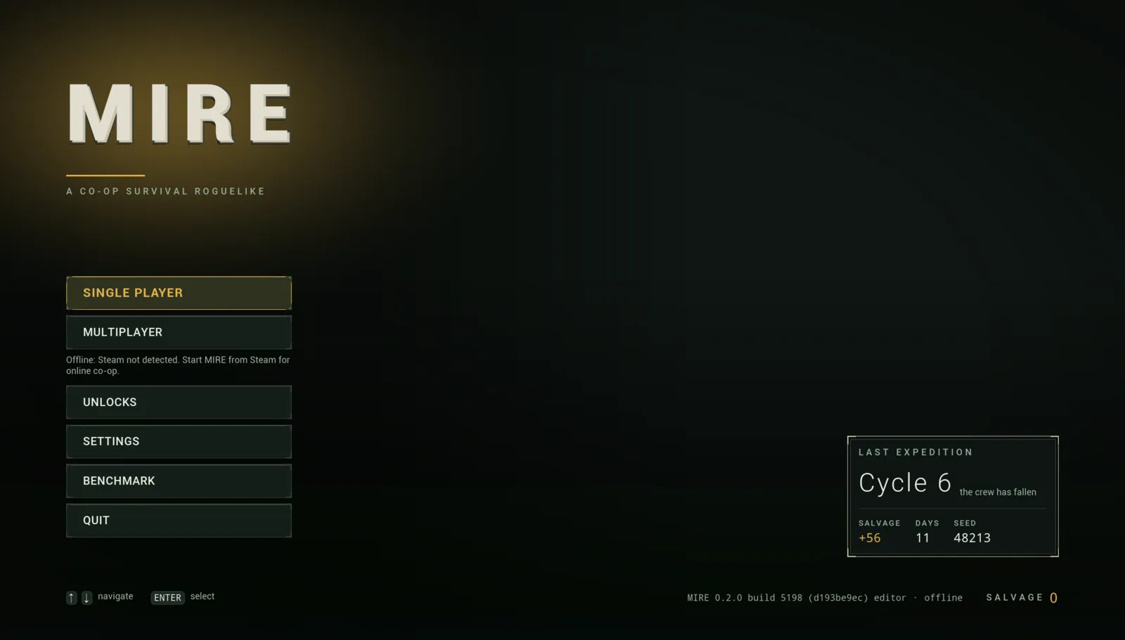 MIRE screenshot: title